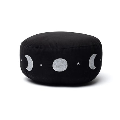 Meditační polštář - Fáze měsíce  z bavlny a pohankových slupek, rozměr 33*17 cm, původ Nepál