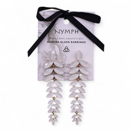 Perleťové náušnice - Lehkost bytí  skleněné komponenty, na běžný den i k šatům, dárkový sáček