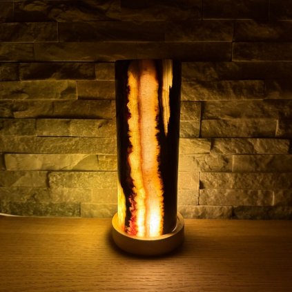 Svícen a lampička válec XL - Letokruhy  konkrétní kus z fotek, jedinečný originál, výška 20 cm