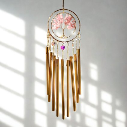 Zvonkohra strom života - Růženín  délka 50 cm, průměr kruhu 10 cm, výrazný kovový zvuk