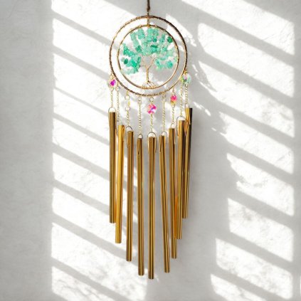 Zvonkohra strom života - Avanturín  délka 50 cm, průměr kruhu 10 cm, výrazný kovový zvuk