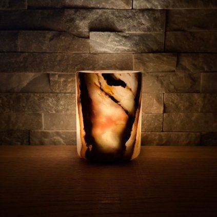 Svícen válec M - Podzimní krajina  konkrétní kus z fotek, jedinečný originál, výška cca 9,5 cm