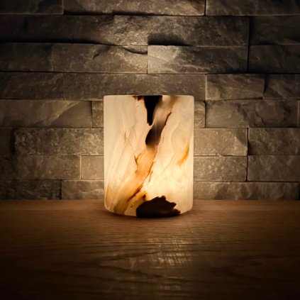 Svícen válec M - Spirála života  konkrétní kus z fotek, jedinečný originál, výška cca 9,5 cm