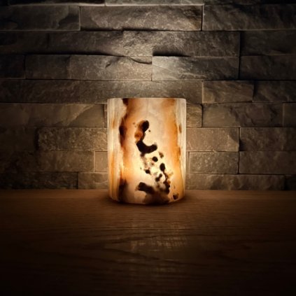 Svícen válec M - Cesta duše  konkrétní kus z fotek, jedinečný originál, výška cca 9,5 cm