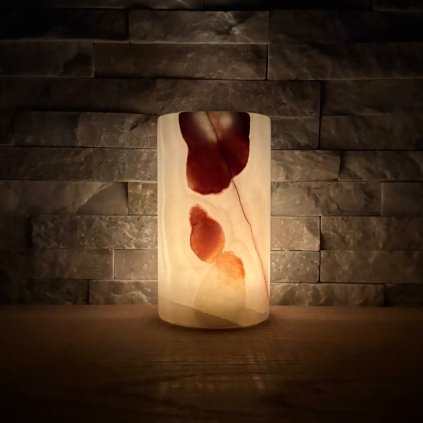 Svícen válec L - Zrození života  konkrétní kus z fotek, jedinečný originál, výška cca 13,5 cm