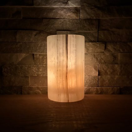 Svícen válec L - Tichý přístav  konkrétní kus z fotek, jedinečný originál, výška cca 12,5 cm