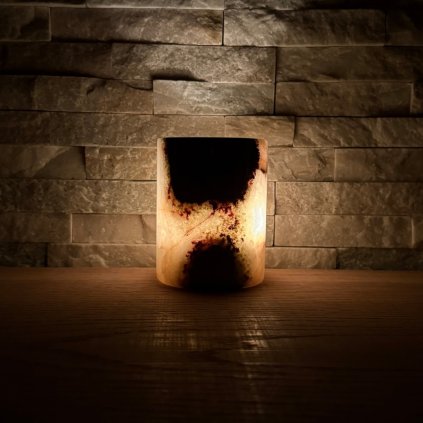 Svícen válec M - Symbióza světů  konkrétní kus z fotek, jedinečný originál, výška cca 9,5 cm