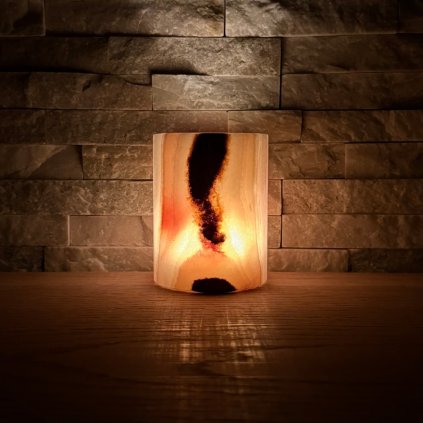 Svícen válec M - Znovuzrození  s vadou na kráse, konkrétní kus z fotek, jedinečný originál