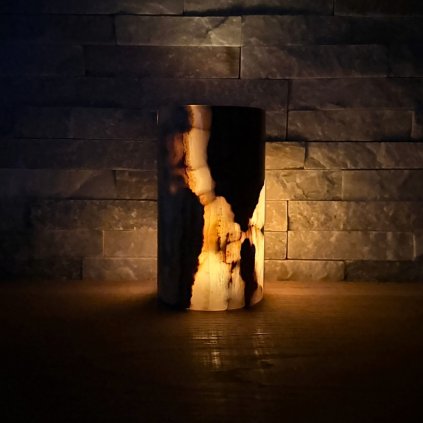 Svícen válec L - Údolí stínů  s vadou na kráse, konkrétní kus z fotek, jedinečný originál