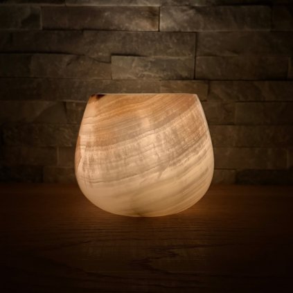 Svícen kónický L - Jemný vánek  konkrétní kus z fotek, jedinečný originál, průměr 12,5 cm