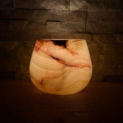 Svícen kónický L - Letní bouřka  s vadou na kráse, konkrétní kus z fotek, jedinečný originál