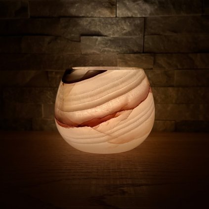 Svícen kónický L - Věčná láska  konkrétní kus z fotek, jedinečný originál, průměr 12,5 cm