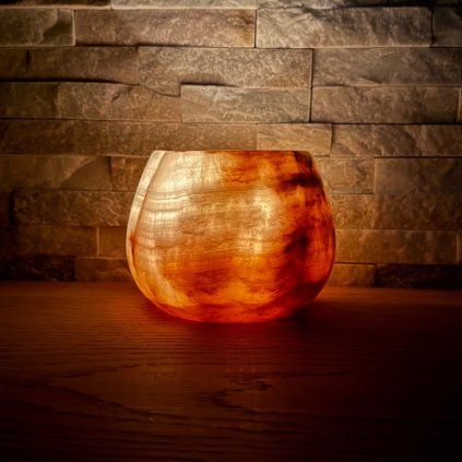 Svícen kónický L - Vnitřní žár  konkrétní kus z fotek, jedinečný originál, průměr 12,5 cm