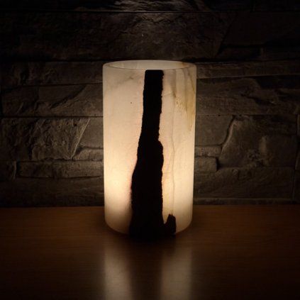 Svícen válec L - Lesní cesta  výška cca 13 cm, konkrétní kus z fotek, jedinečný originál