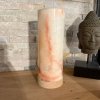 Svícen z přírodního kamene válec XL  Pákistánský onyx, výška 20 cm, na čajovou svíčku