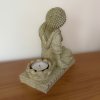 Soška Buddha - Chrám klidu  výška 17,5 cm, lotosový květ na čajovou svíčku