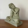 Soška Buddha - Chrám klidu  výška 17,5 cm, lotosový květ na čajovou svíčku