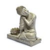 Soška Buddha - Chrám klidu  výška 17,5 cm, lotosový květ na čajovou svíčku