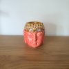 Keramická aromalampa - hlava Buddhy  růžovo-hnědá, rozměr 8,5 * 7 cm, na oleje i vosky
