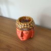 Keramická aromalampa - hlava Buddhy  růžovo-hnědá, rozměr 8,5 * 7 cm, na oleje i vosky