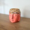 Keramická aromalampa - hlava Buddhy  růžovo-hnědá, rozměr 8,5 * 7 cm, na oleje i vosky