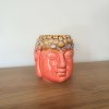Keramická aromalampa - hlava Buddhy  růžovo-hnědá, rozměr 8,5 * 7 cm, na oleje i vosky