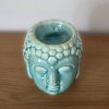Keramická aromalampa - Hlava Buddhy  Tyrkysová, rozměr 8,5 * 7 cm, na oleje i vosky
