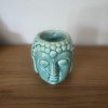 Keramická aromalampa - Hlava Buddhy  Tyrkysová, rozměr 8,5 * 7 cm, na oleje i vosky