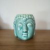 Keramická aromalampa - Hlava Buddhy  Tyrkysová, rozměr 8,5 * 7 cm, na oleje i vosky