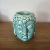 Keramická aromalampa - Hlava Buddhy  Tyrkysová, rozměr 8,5 * 7 cm, na oleje i vosky
