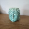 Keramická aromalampa - Hlava Buddhy  Tyrkysová, rozměr 8,5 * 7 cm, na oleje i vosky