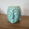 Keramická aromalampa - Hlava Buddhy  Tyrkysová, rozměr 8,5 * 7 cm, na oleje i vosky