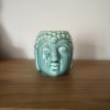 Keramická aromalampa - Hlava Buddhy  Tyrkysová, rozměr 8,5 * 7 cm, na oleje i vosky