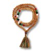 Mala náhrdelník - 5 elementů  semínka rudraksha, délka 42 cm, původ Bali