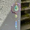 Lapač slunce - Ochranná náruč  s ametystem, Feng Shui energie, na zavěšení, délka 49 cm