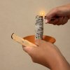 Terakotový stojánek na vykuřovadla  pro Palo Santo, vonné tyčinky, cihlová barva, průměr 13,5 cm
