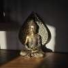 Zlatá soška meditujícího Buddhy  výška 23,5 cm, Bodhi list (list osvícení), thajský styl