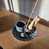 Multifunkční stojánek na vykuřovadla  na Palo Santo, šalvěj, vonné tyčinky, matný, průměr 13 cm