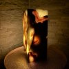 Aragonitová lampa - Vnitřní oheň  konkrétní kus z fotek, jedinečný originál, výška cca 30 cm