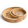 Dřevěný podnos - Měsíc a slunce  mangové dřevo, ruční práce, rozměr 23x23x3 cm, černá rytina