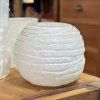 Selenitový svícen kulatý  na čajové svíčky, přírodní selenit, průměr 8 cm, původ Maroko