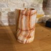 Svícen z přírodního kamene válec L  výška 12 - 14 cm, pákistánský onyx, na čajovou svíčku