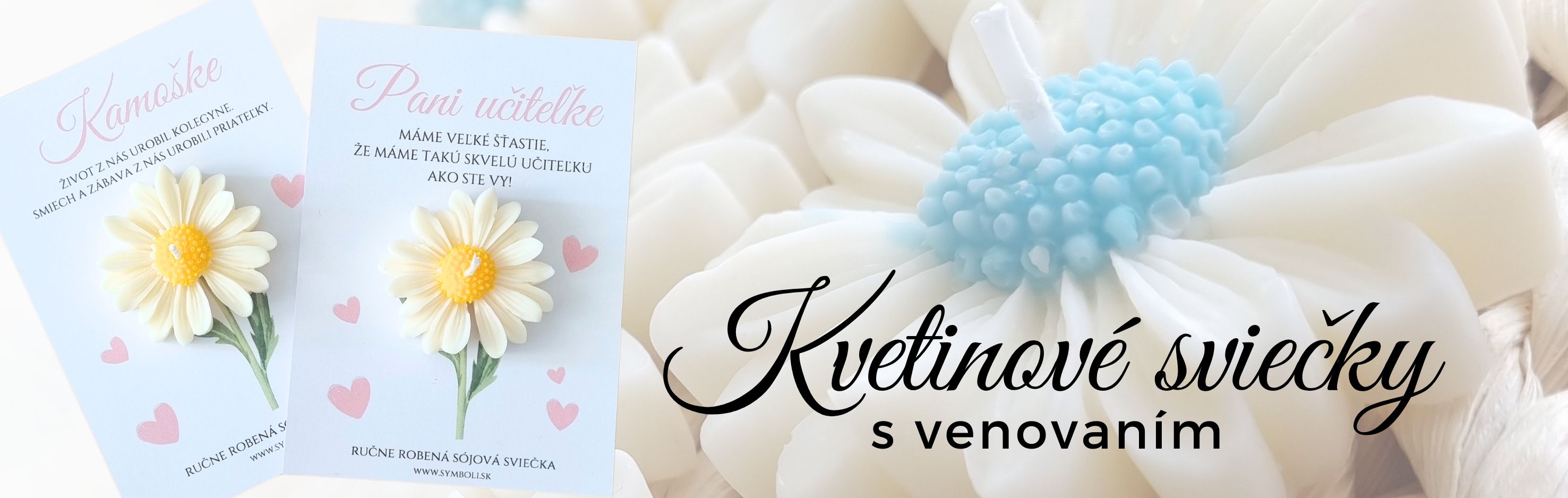 Kvetinové sviečky s venovaním