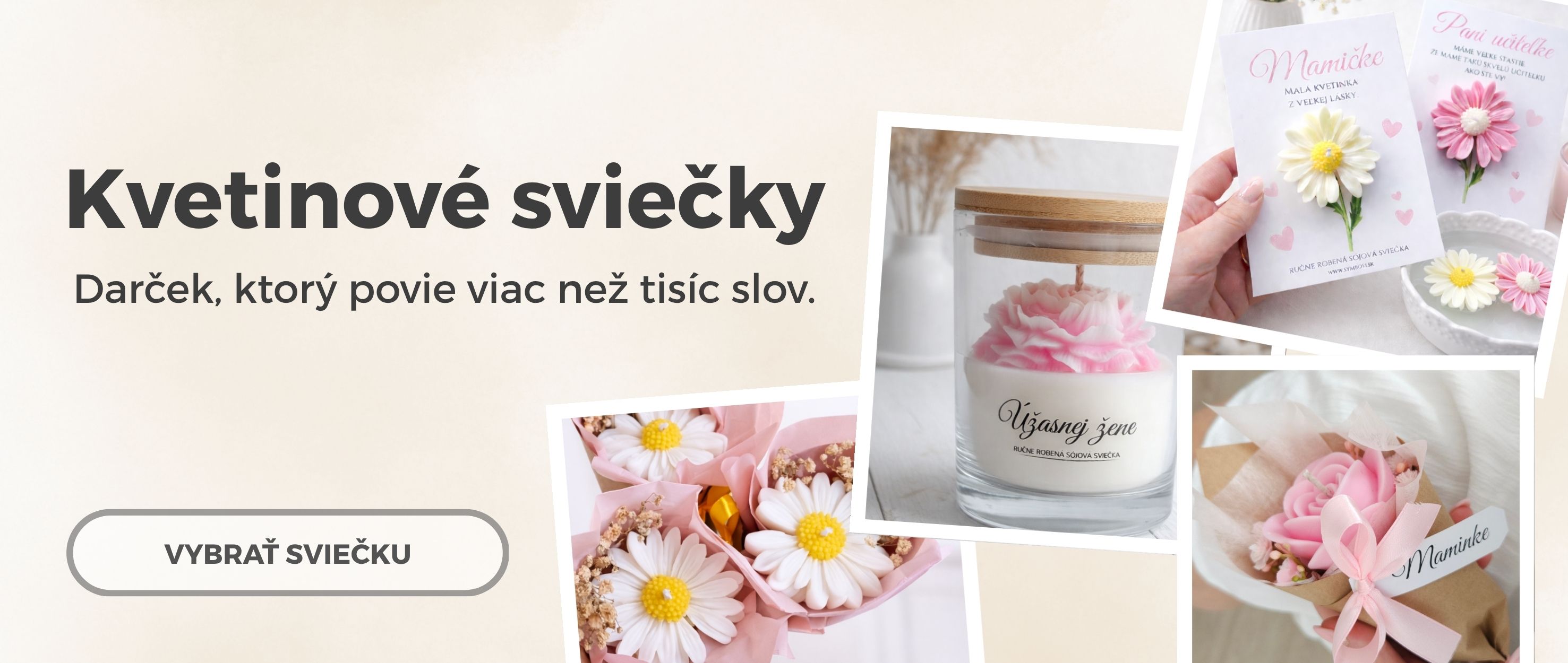 Kvetinové sviečky s venovaním