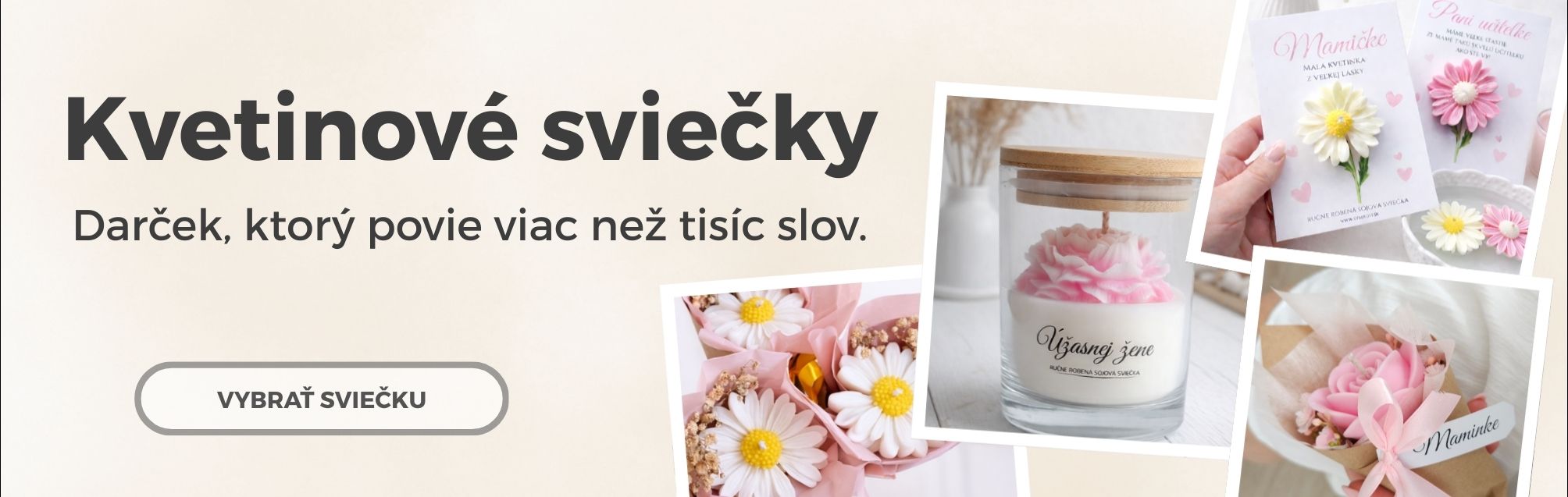 Kvetinové sviečky s venovaním