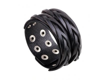5350 pansky kozeny naramok black