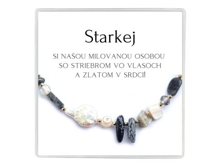 náramok pre starú mamu s venovaním v krabičke