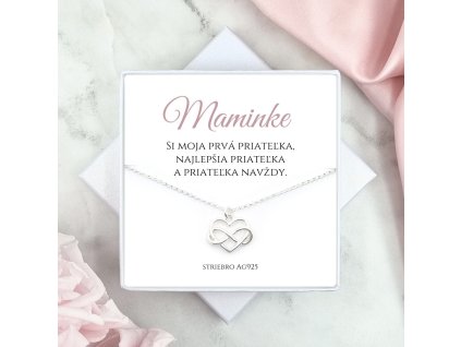 retiazka nekonečná láska pre mamu strieborná retiazka nekonečno v darčekovom balení s citátom