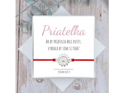 darček pre priatelku naramok so slnečnicou ag925 v krabičke