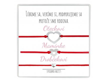 náramky pre starú mamu mamu a dcéru v krabičke s venovaním